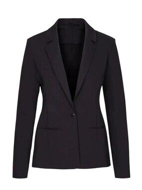 Commando Neoprene CEO Blazer Womens Medium Black Single Breasted Stretch Career